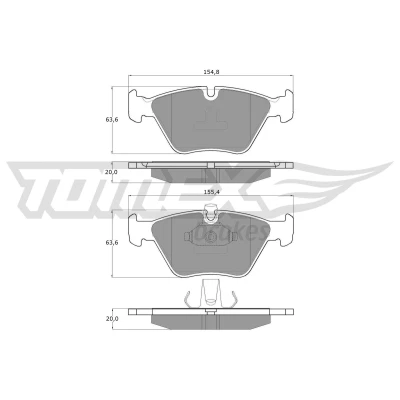 Billede af TOMEX brakes TX 13 18 Bremseklodser foraksel Forberedt til slidindikator BMW: 5 Sedan, Touring