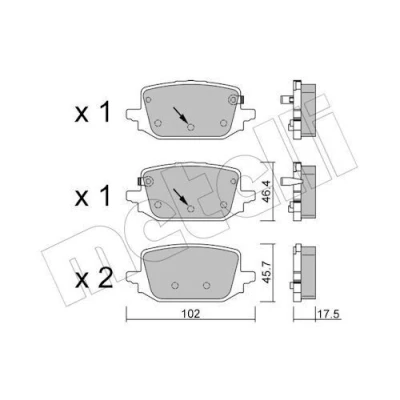 Billede af METELLI 22 1366 0 Bremseklodser med akustisk advarsel for slid