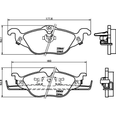 Billede af HELLA 8DB 355 008 571 Bremseklodser med akustisk advarsel for slid OPEL: Astra G CC, Caravan, Cabriolet