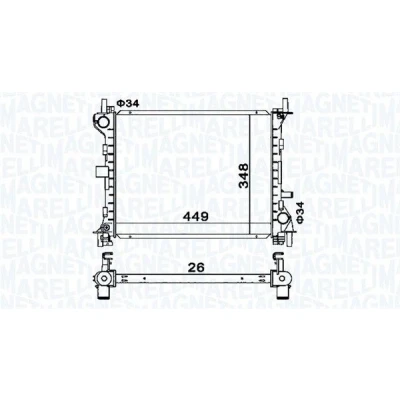 Billede af MAGNETI MARELLI 350213160300 Radiator 449 348 32 Mekanisk fuget køleripper