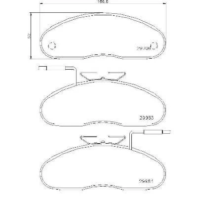 Billede af BREMBO P 56 019 Bremseklodser Inkl. slidadvarselskontakt uden tilbehør NISSAN: Cabstar E Ladvogn / Chassis