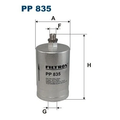 Billede af FILTRON PP 835 Brændstoffilter Påskruet filter MERCEDES BENZ: W124 Sedan, 190, W123 Sedan