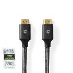 Billede af Ultra High Speed HDMI kabel Stik 8K@60Hz 48 Gbps 2.00 m Runde 6.3 mm Anthracite / Metal Cover Window Box