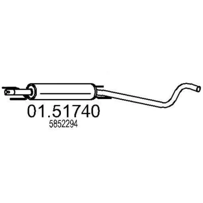 Billede af MTS 01.51740 Midterste Lyddæmper 1830 OPEL: Zafira A, B