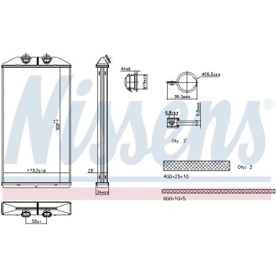 Billede af NISSENS 707314 Varmeveksler uden ledning