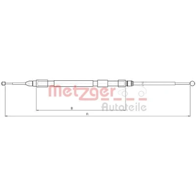 Billede af METZGER 10.4157 Håndbremsekabel bagved til højre 1673/1170 COFLE BMW: 5 Sedan, Touring