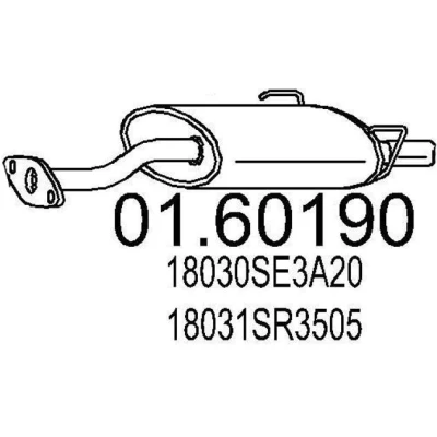 Billede af MTS 01.60190 Lydpotte 820 HONDA: Civic 6 Hatchback, V Hatchback