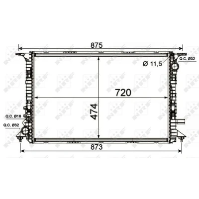 Billede af NRF 53013 Radiator Aluminium 720 471 32 Loddet køleripper
