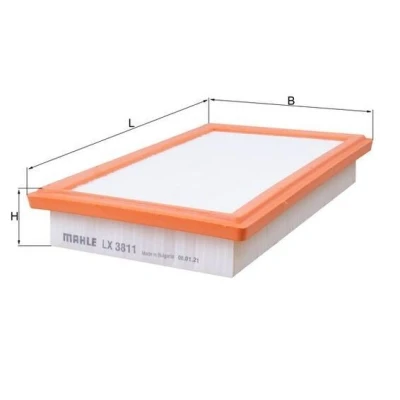 Billede af MAHLE ORIGINAL LX 3811 Luftfilter 44, 44,0 176, 177 276, 277 Filterindsats MERCEDES BENZ: E klasse Sedan, C T modell, Sedan