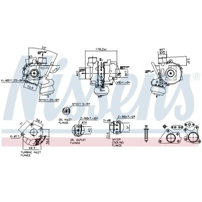 Billede af NISSENS 93550 Turbolader vandkølet pneumatisk MAZDA: 6 Stationcar, 3 Hatchback