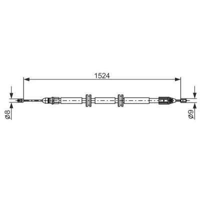 Billede af BOSCH 1 987 482 888 Håndbremsekabel 1524, 1238
