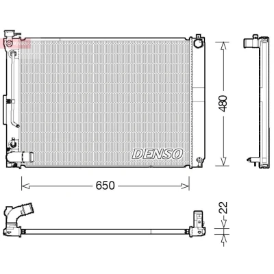 Billede af DENSO DRM51012 Radiator 650 480 22 LEXUS: RX II