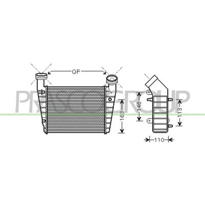 Billede af PRASCO SK418N004 Intercooler med lynkobling VOLKSWAGEN: Passat B5 GP Variant