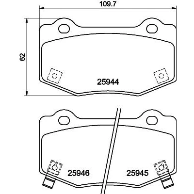 Billede af HELLA 8DB 355 043 851 Bremseklodser med akustisk advarsel for slid