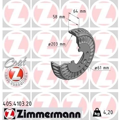 Billede af ZIMMERMANN 405.4103.20 Bremsetromler 237 SMART: Fortwo III Coupe