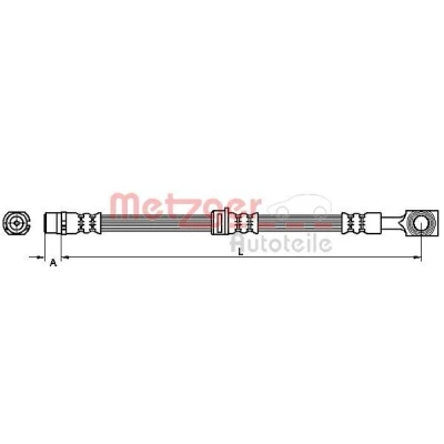 Billede af METZGER 4110524 Bremseslange 448 OPEL: Zafira B, Astra H Hatchback