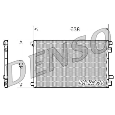 Billede af DENSO DCN23012 Kondensator uden tørrer 638x401x16 R 134a 638 RENAULT: GRAND SCENIC 3, 2, MEGANE 2 Coupe Cabriolet