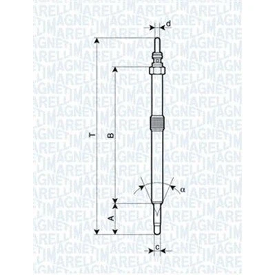 Billede af MAGNETI MARELLI 062900026304 Gløderør 11V 10A M10X1 OPEL: Vivaro A Ladvogn / Chassis, Van, Combi, RENAULT: MASTER 3 Kasten