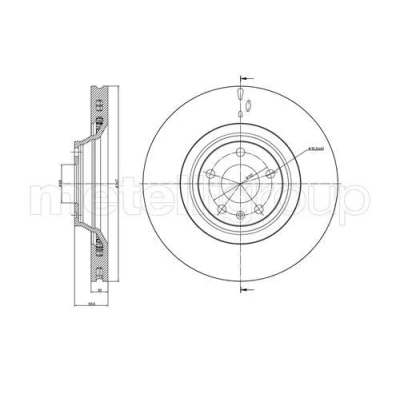 Billede af METELLI Bremseskive AUDI: A6 C6 Avant, Sedan 347,0mm 30,0mm 5 68,0mm ventileret 23 0868C 4F0615301F,4F0615301G Bremseskiver, Skivebremser