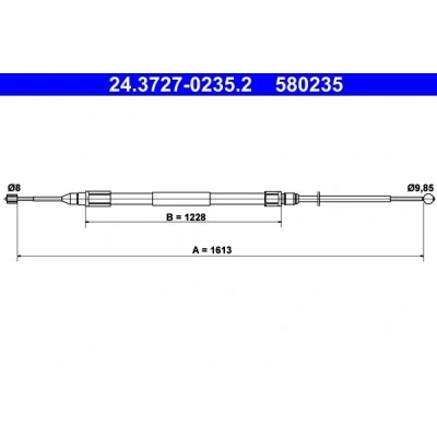 Billede af ATE 24.3727 0235.2 Håndbremsekabel 1613