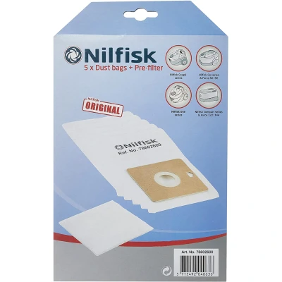 Billede af nilfisk 78602600 støvsugerpose støvsuger støvsugerposer 5 stk + filter, coupe, go, compact