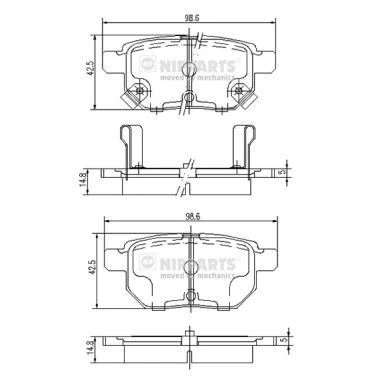 Billede af Bremseklodser NIPPARTS J3612034