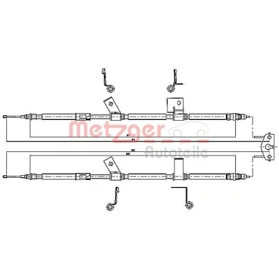 Billede af METZGER 11.5779 Håndbremsekabel bag 1330/1122+1330/1122 Tromlebremse COFLE
