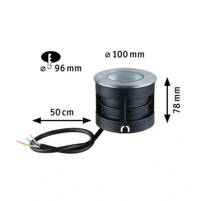 Billede af Paulmann Vanea LED indbygget gulvlampe IP67, Ø 10cm
