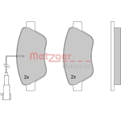 Billede af METZGER 1170117 Bremseklodser foraksel med indbygget slidsensor bremsecaliperskruer, anti knirke plade FIAT: 500 Hatchback