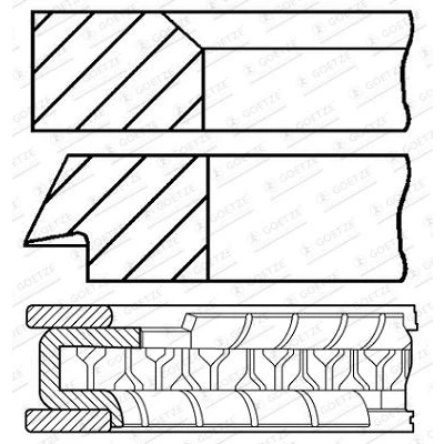 Billede af GOETZE ENGINE 08 445800 00 Stempelringsæt 81 HONDA: CIVIC 6 Hatchback