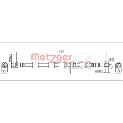 Billede af METZGER 4111556 Bremseslange venstre foraksel 401 M10x1