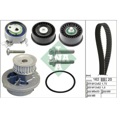 Billede af INA 530 0441 32 vandpumpe + Tandremssæt med OPEL: Zafira A, Astra G CC, Caravan