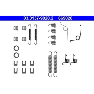 Billede af ATE 03.0137 9020.2 Tilbehørssæt, bremsebakker FIAT: 131 Sedan, RENAULT: 5 Hatchback