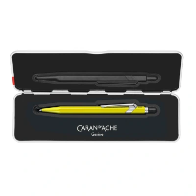 Billede af Kuglepen CARAN D&#039;ACHE 849 Pop Line Fluo, M, med etui, gul, 1 stk.