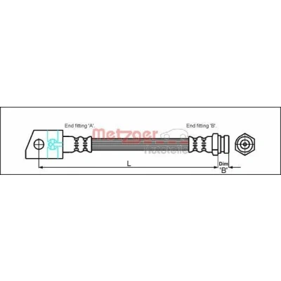 Billede af METZGER 4114749 Bremseslange 457 F10 x 1