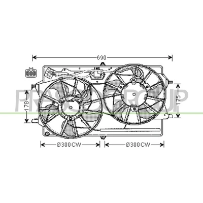 Billede af PRASCO FD420F007 Køleventilator 300 12