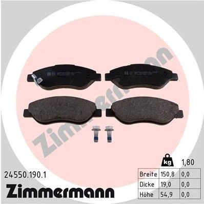 Billede af ZIMMERMANN 24550.190.1 Bremseklodser med akustisk advarsel for slid skruer Billede svarer til leveringsomfang OPEL: Corsa D Hatchback