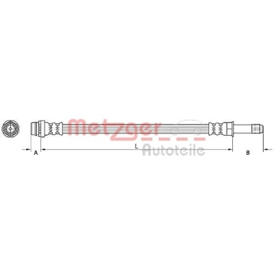Billede af METZGER 4110798 Bremseslange 174 FORD: Galaxy Mk2 MPV, S Max Mk1