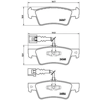 Billede af BREMBO P 85 068 Bremseklodser PRIME LINE Ring Inkl. slidadvarselskontakt med stempelklips uden tilbehør VOLKSWAGEN: Touareg I