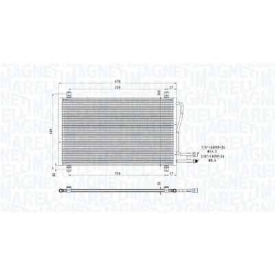 Billede af MAGNETI MARELLI 350203913000 Kondensator 650x368x16 368mm 650mm 16mm