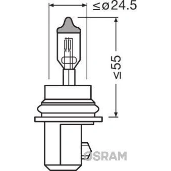 Billede af OSRAM 9007 Pære, fjernlys HB5 12V 60/55w Halogen