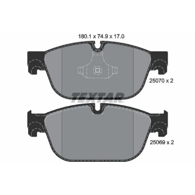 Billede af TEXTAR 2507001 Bremseklodser Forberedt til slidindikator PEUGEOT: 308 I Hatchback, 508 SW, Sedan, CITROËN: C5 III Stationcar, 3