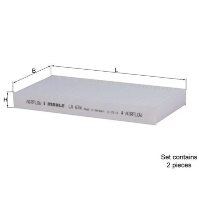 Billede af MAHLE ORIGINAL LA 674/S Kabinefilter Partikelfilter 181,0 91 20,0