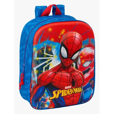 Billede af Spider Man Skoletaske Rød Marineblå 22 x 27 10 cm 3D