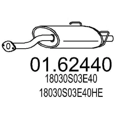 Billede af MTS 01.62440 Lydpotte 830 HONDA: CIVIC 6 Hatchback
