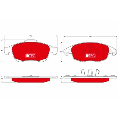 Billede af TRW DTEC COTEC GDB1690DTE Bremseklodser Ikke forberedt til slidindikator CITROËN: C4 II Hatchback, I Grand Picasso, Picasso 1, PEUGEOT: 5008