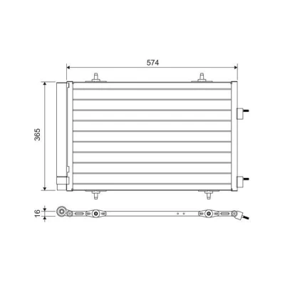 Billede af VALEO 814365 Kondensator med tørrer Aluminium 365 R 134a CITROËN: C5 III Stationcar, 3, PEUGEOT: 508 I SW