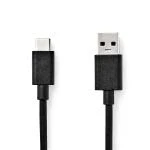 Billede af USB kabel 3.2 Gen 1 A Han C 5 Gbps Nikkelplateret 1.00 m Runde PVC Sort Box