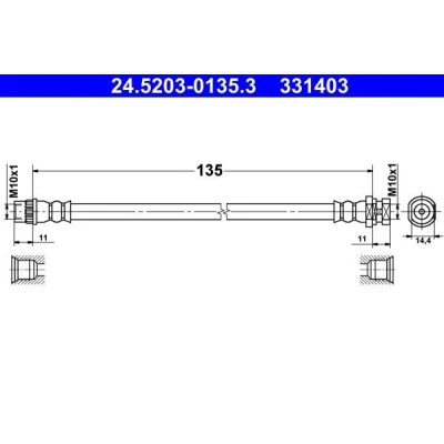 Billede af ATE 24.5203 0135.3 Bremseslange 135 RENAULT: MEGANE 3 Grandtour