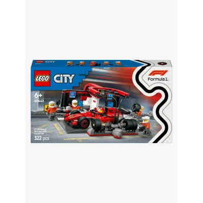 Billede af LEGO City 60443 F1 pitstop og pitcrew med Ferrari bil